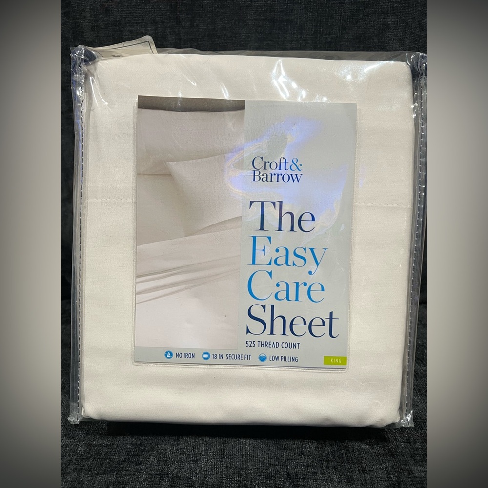 Croft & Barrow White Easy Care Sheet King Size